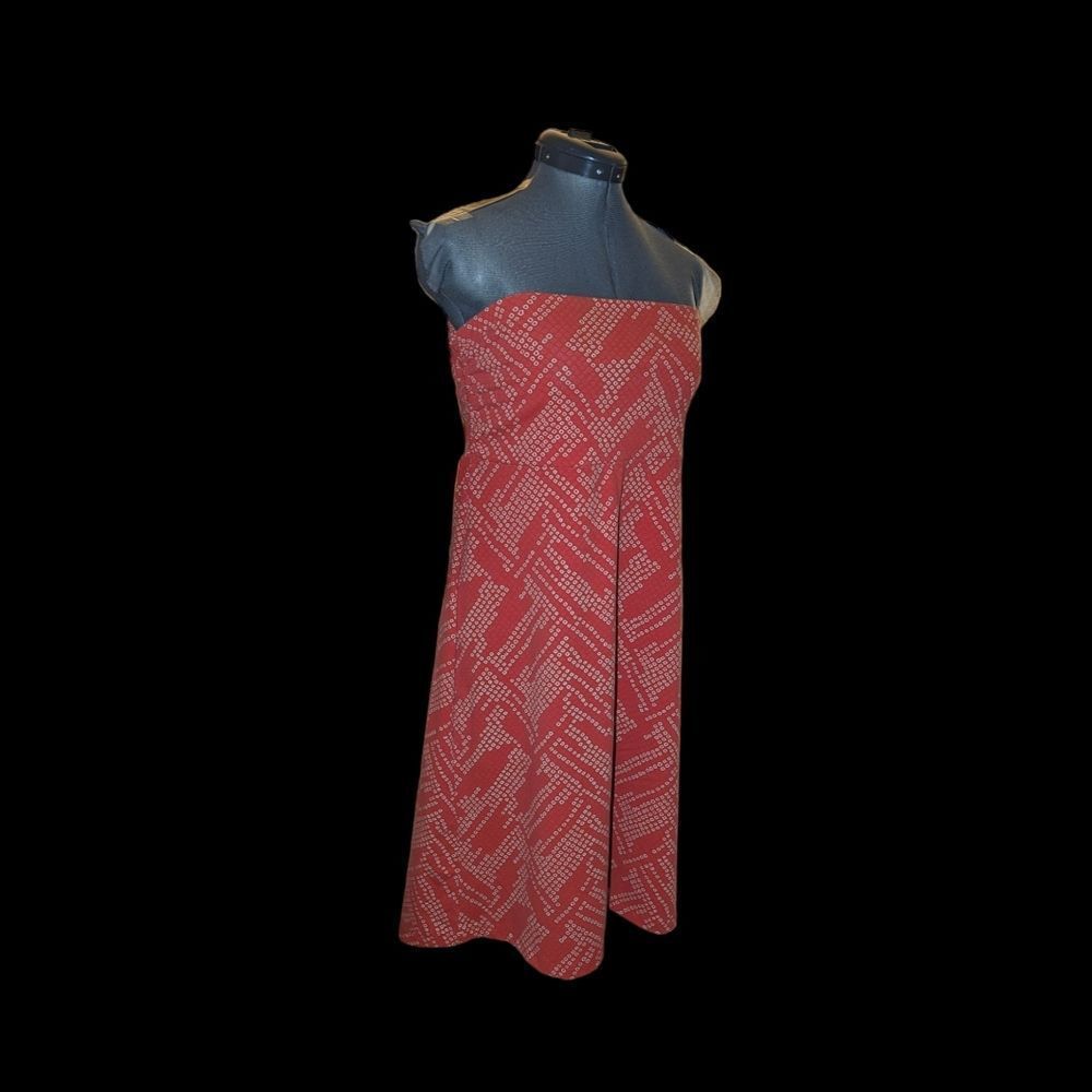 Eddie Bauer red and white geometric print dress size medium - Picture 4 of 8